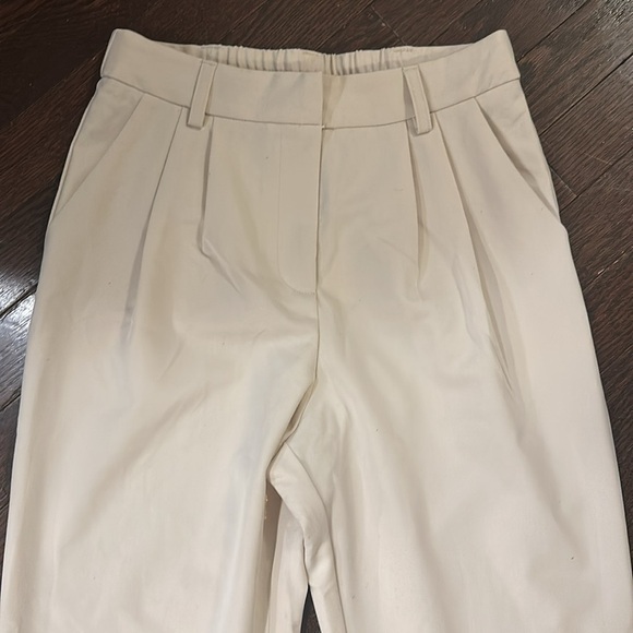 Skies Are Blue Pleated Front High Rise Wide Leg Cream Neutral Trousers - Picture 11 of 16